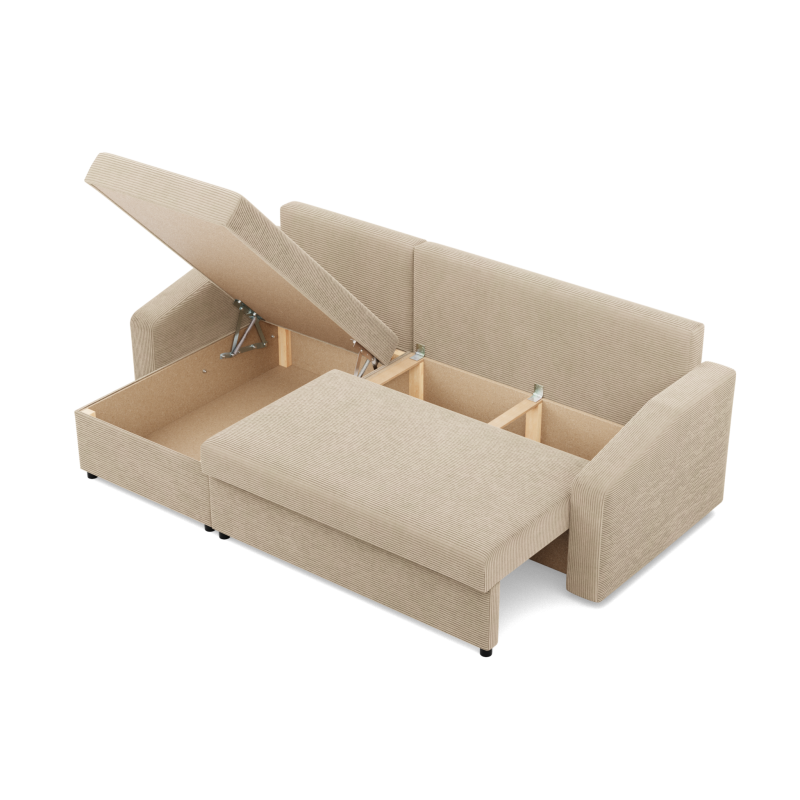 Ecksofa NEO Poso, Füllung - Federkern, Farbe - BEIGE, Art der Armlehne - Schräg Ecksofa NEO Poso, Füllung - Federkern, Farbe - BEIGE, Art der Armlehne - Schräg