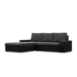 Ecksofa Aurora, Seite - LINKS, Farbe - GRAU + SCHWARZ Ecksofa Aurora, Seite - LINKS, Farbe - GRAU + SCHWARZ
