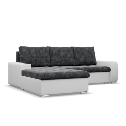 Aurora Corner Sofa, Side - LEFT, Color - GRAY + WHITE