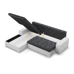 Aurora Corner Sofa, Side - LEFT, Color - GRAY + WHITE Aurora Corner Sofa, Side - LEFT, Color - GRAY + WHITE