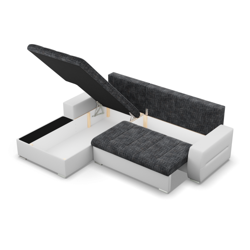 Ecksofa Aurora, Seite - LINKS, Farbe - GRAU + WEISS Ecksofa Aurora, Seite - LINKS, Farbe - GRAU + WEISS