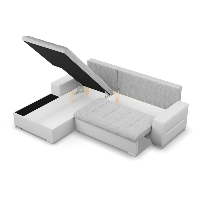 Aurora Corner Sofa, Side - LEFT, Color - GRAY + WHITE Aurora Corner Sofa, Side - LEFT, Color - GRAY + WHITE