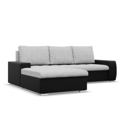 Aurora Corner Sofa, Side - LEFT, Color - GRAY + BLACK