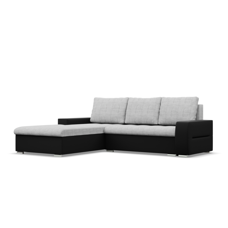 Aurora Corner Sofa, Side - LEFT, Color - GRAY + BLACK Aurora Corner Sofa, Side - LEFT, Color - GRAY + BLACK