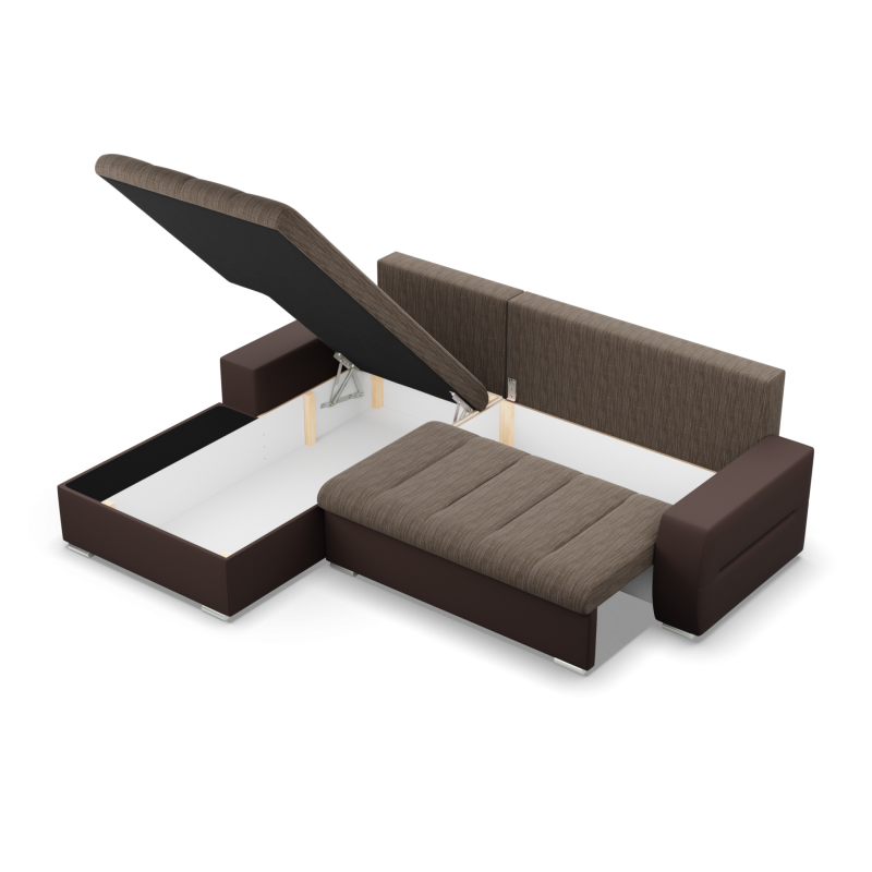 Ecksofa Aurora, Seite - LINKS, Farbe - BRAUN + CAPPUCCINO Ecksofa Aurora, Seite - LINKS, Farbe - BRAUN + CAPPUCCINO