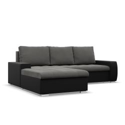 Aurora Corner Sofa, Side - LEFT, Color - DARK GRAY + BLACK