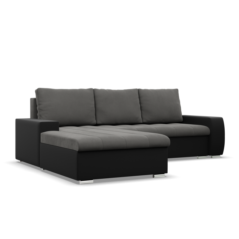 Aurora Corner Sofa, Side - LEFT, Color - DARK GRAY + BLACK Aurora Corner Sofa, Side - LEFT, Color - DARK GRAY + BLACK