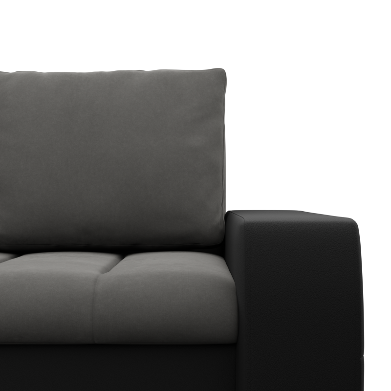 Aurora Corner Sofa, Side - LEFT, Color - DARK GRAY + BLACK Aurora Corner Sofa, Side - LEFT, Color - DARK GRAY + BLACK
