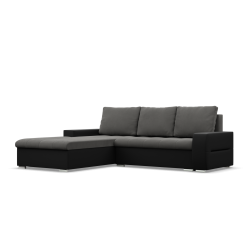 Aurora Corner Sofa, Side - LEFT, Color - DARK GRAY + BLACK Aurora Corner Sofa, Side - LEFT, Color - DARK GRAY + BLACK
