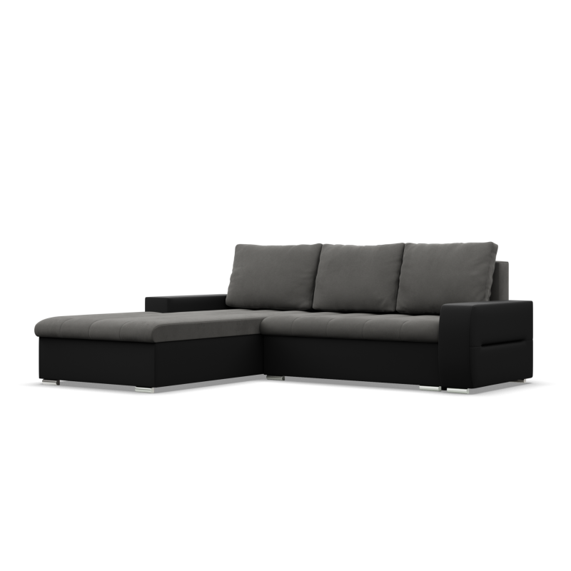 Aurora Corner Sofa, Side - LEFT, Color - DARK GRAY + BLACK Aurora Corner Sofa, Side - LEFT, Color - DARK GRAY + BLACK