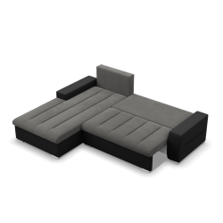 Aurora Corner Sofa, Side - LEFT, Color - DARK GRAY + BLACK Aurora Corner Sofa, Side - LEFT, Color - DARK GRAY + BLACK