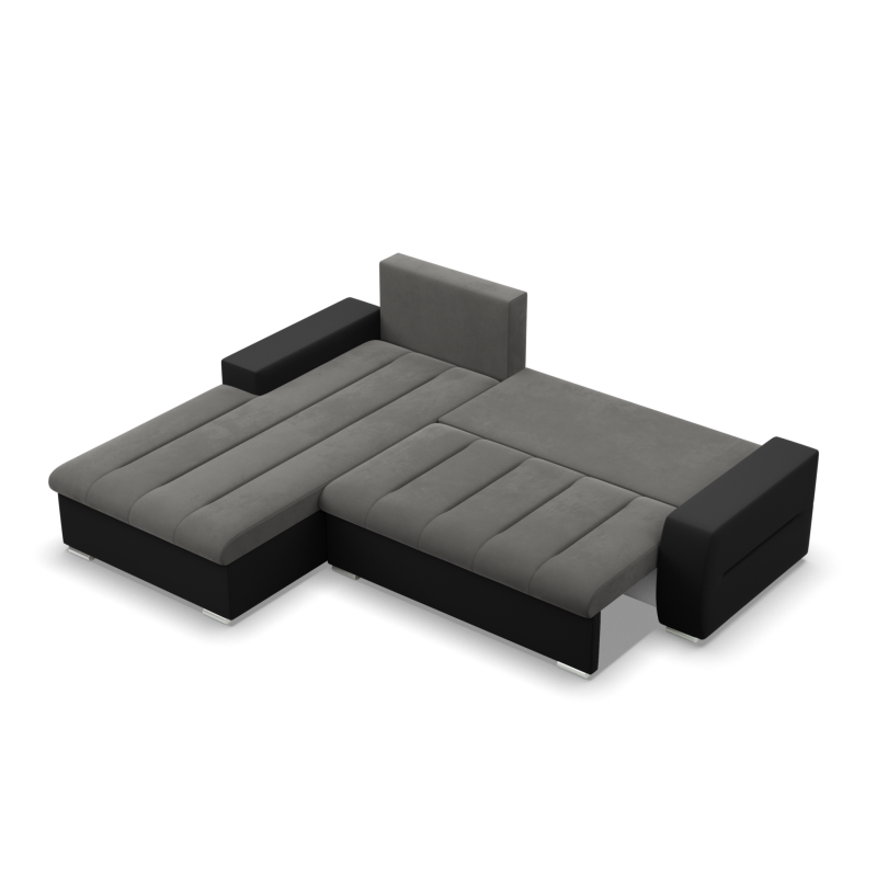 Aurora Corner Sofa, Side - LEFT, Color - DARK GRAY + BLACK Aurora Corner Sofa, Side - LEFT, Color - DARK GRAY + BLACK