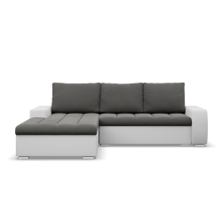 Ecksofa Aurora, Seite - LINKS, Farbe - DUNKELGRAU + WEISS Ecksofa Aurora, Seite - LINKS, Farbe - DUNKELGRAU + WEISS