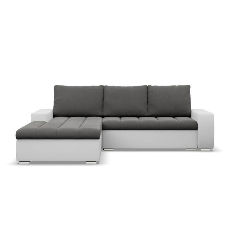 Ecksofa Aurora, Seite - LINKS, Farbe - DUNKELGRAU + WEISS Ecksofa Aurora, Seite - LINKS, Farbe - DUNKELGRAU + WEISS