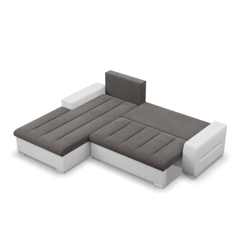 Ecksofa Aurora, Seite - LINKS, Farbe - DUNKELGRAU + WEISS Ecksofa Aurora, Seite - LINKS, Farbe - DUNKELGRAU + WEISS