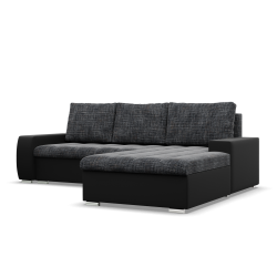 Aurora Corner Sofa, Side - RIGHT, Color - GRAY + BLACK