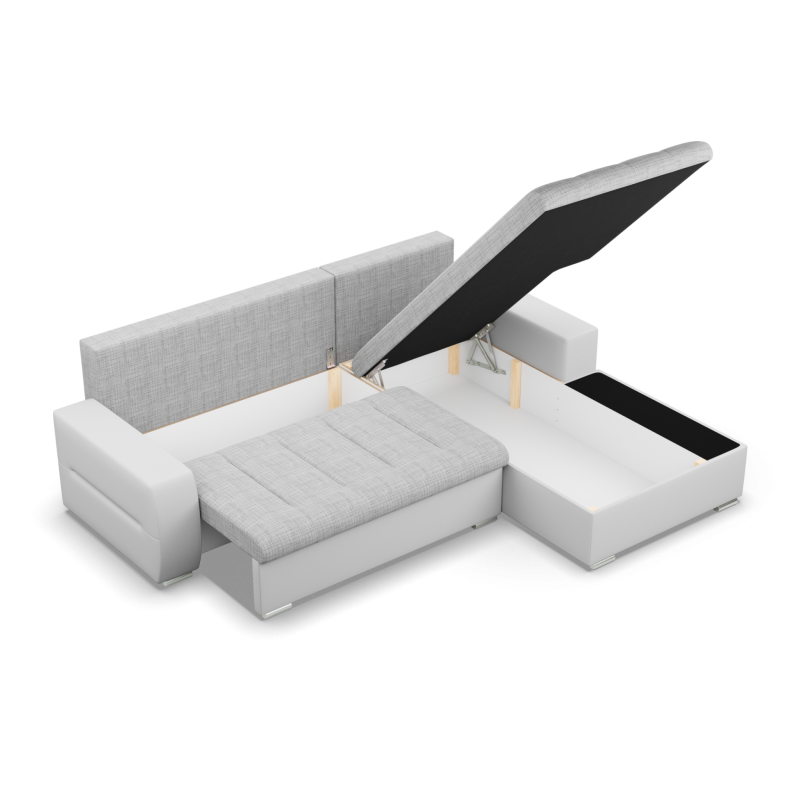 Aurora Corner Sofa, Side - RIGHT, Color - GRAY + WHITE Aurora Corner Sofa, Side - RIGHT, Color - GRAY + WHITE