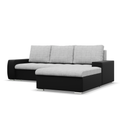 Aurora Corner Sofa, Side - RIGHT, Color - GRAY + BLACK