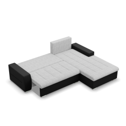Ecksofa Aurora, Seite - RECHTS, Farbe - GRAU + SCHWARZ Ecksofa Aurora, Seite - RECHTS, Farbe - GRAU + SCHWARZ