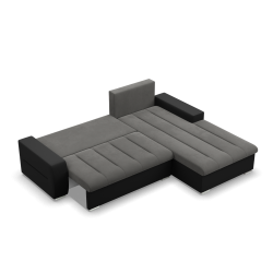 Aurora Corner Sofa, Side - RIGHT, Color - DARK GRAY + BLACK Aurora Corner Sofa, Side - RIGHT, Color - DARK GRAY + BLACK
