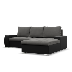 Aurora Corner Sofa, Side - RIGHT, Color - DARK GRAY + BLACK