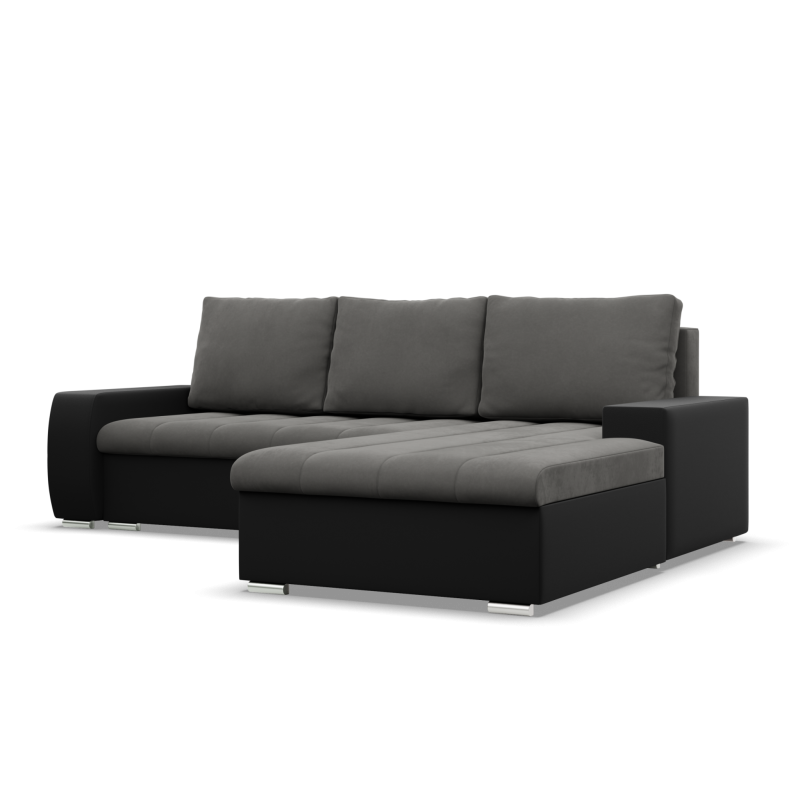 Aurora Corner Sofa, Side - RIGHT, Color - DARK GRAY + BLACK Aurora Corner Sofa, Side - RIGHT, Color - DARK GRAY + BLACK