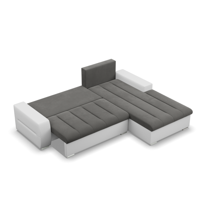Ecksofa Aurora, Seite - RECHTS, Farbe - DUNKELGRAU + WEISS Ecksofa Aurora, Seite - RECHTS, Farbe - DUNKELGRAU + WEISS
