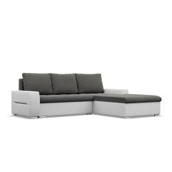 Ecksofa Aurora, Seite - RECHTS, Farbe - DUNKELGRAU + WEISS Ecksofa Aurora, Seite - RECHTS, Farbe - DUNKELGRAU + WEISS