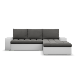 Ecksofa Aurora, Seite - RECHTS, Farbe - DUNKELGRAU + WEISS Ecksofa Aurora, Seite - RECHTS, Farbe - DUNKELGRAU + WEISS