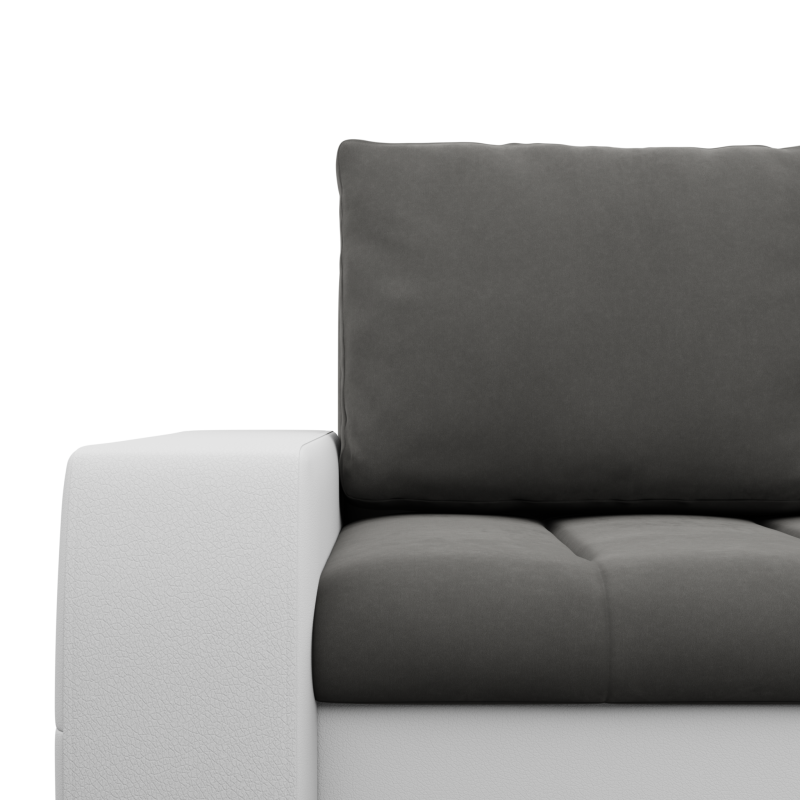 Ecksofa Aurora, Seite - RECHTS, Farbe - DUNKELGRAU + WEISS Ecksofa Aurora, Seite - RECHTS, Farbe - DUNKELGRAU + WEISS