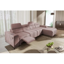 Verona XII Mix Corner Sofa with Sleeping Function Velour, Vena 10 - elegance and comfort in one piece of furniture