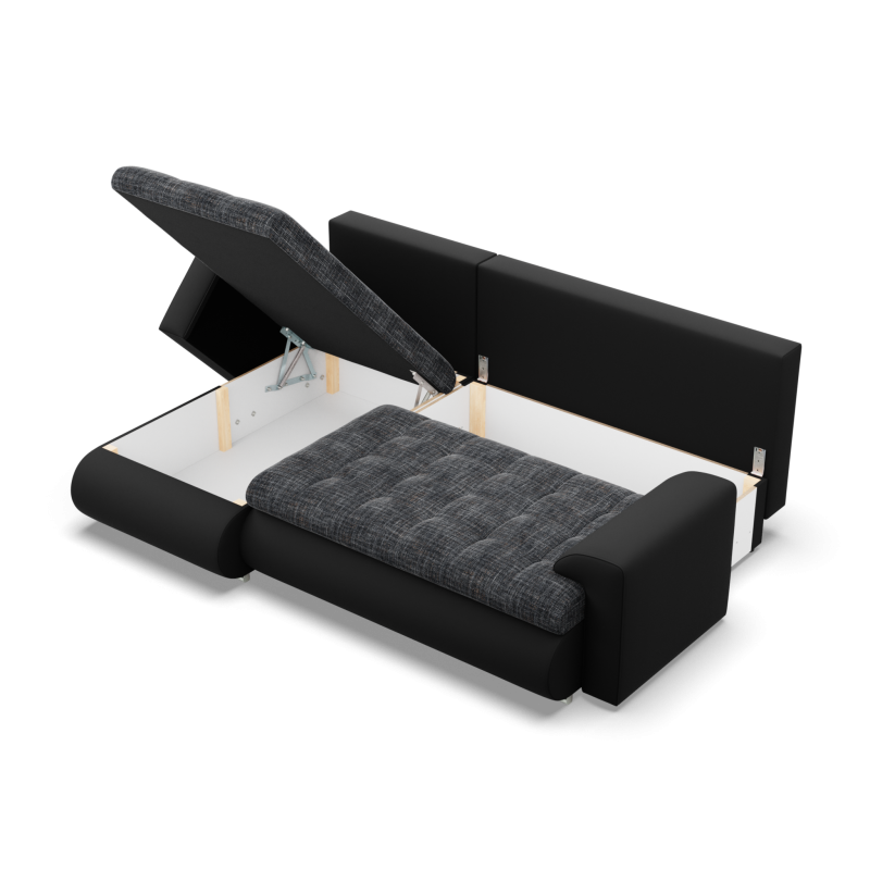 FORESTA LL Corner Sofa, Side - LEFT, Color - ASH + BLACK FORESTA LL Corner Sofa, Side - LEFT, Color - ASH + BLACK