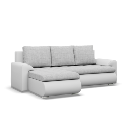 FORESTA LL Corner Sofa, Side - LEFT, Color - GRAY + WHITE
