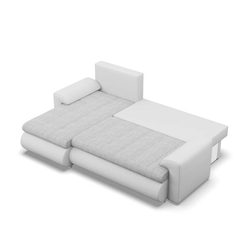 Ecksofa FORESTA LL, Seite - LINKS, Farbe - GRAU + WEIß Ecksofa FORESTA LL, Seite - LINKS, Farbe - GRAU + WEIß