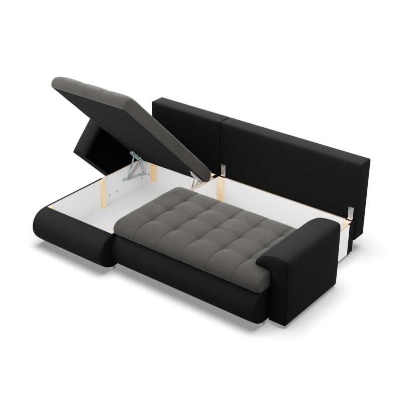 FORESTA LL Corner Sofa, Side - LEFT, Color - DARK GRAY + BLACK FORESTA LL Corner Sofa, Side - LEFT, Color - DARK GRAY + BLACK