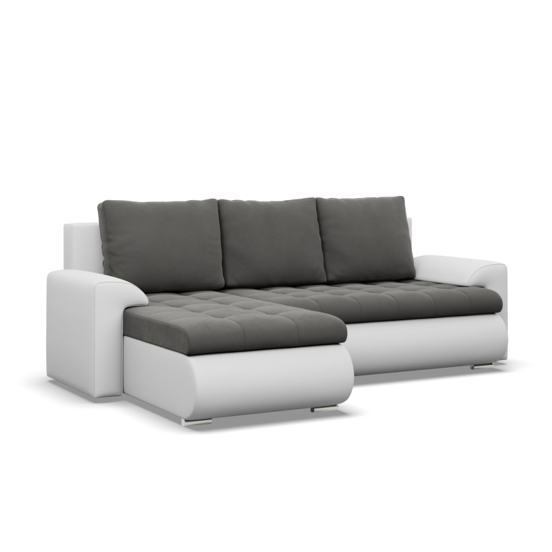 FORESTA LL Corner Sofa, Side - LEFT, Color - DARK GRAY + WHITE FORESTA LL Corner Sofa, Side - LEFT, Color - DARK GRAY + WHITE