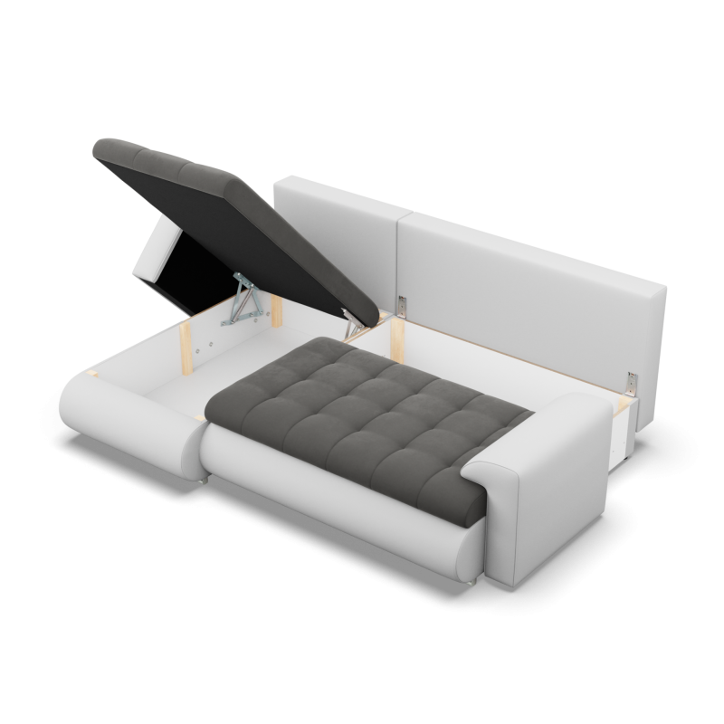 FORESTA LL Corner Sofa, Side - LEFT, Color - DARK GRAY + WHITE FORESTA LL Corner Sofa, Side - LEFT, Color - DARK GRAY + WHITE