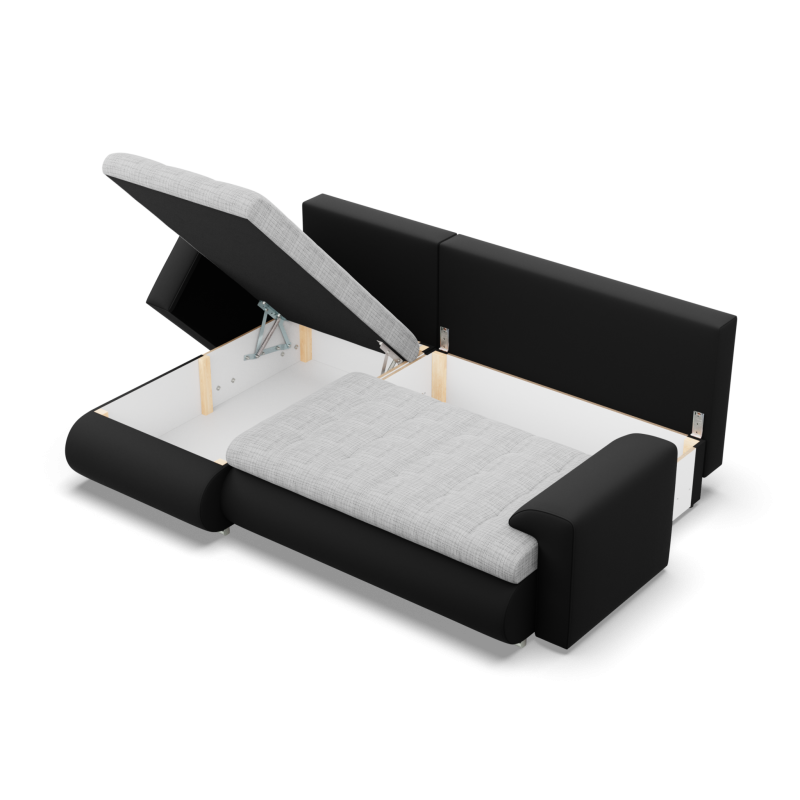 FORESTA LL Corner Sofa, Side - LEFT, Color - GRAY + BLACK FORESTA LL Corner Sofa, Side - LEFT, Color - GRAY + BLACK