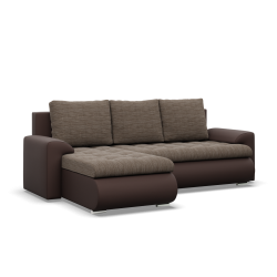 FORESTA LL Corner Sofa, Side - LEFT, Color - BROWN + CAPPUCCINO