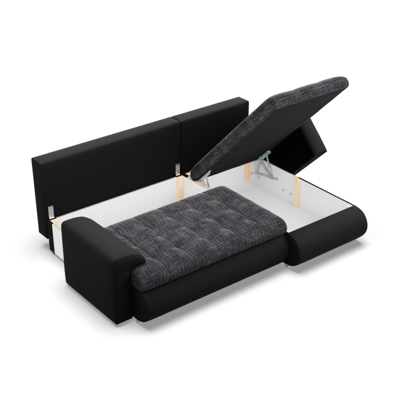 FORESTA LL Corner Sofa, Side - RIGHT, Color - ASH + BLACK FORESTA LL Corner Sofa, Side - RIGHT, Color - ASH + BLACK