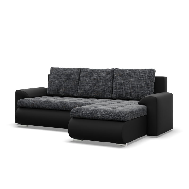 FORESTA LL Corner Sofa, Side - RIGHT, Color - ASH + BLACK FORESTA LL Corner Sofa, Side - RIGHT, Color - ASH + BLACK