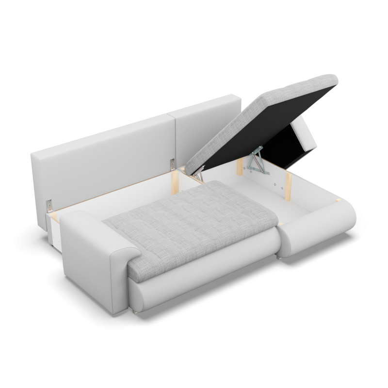 Ecksofa FORESTA LL, Seite - RECHTS, Farbe - GRAU + WEISS Ecksofa FORESTA LL, Seite - RECHTS, Farbe - GRAU + WEISS