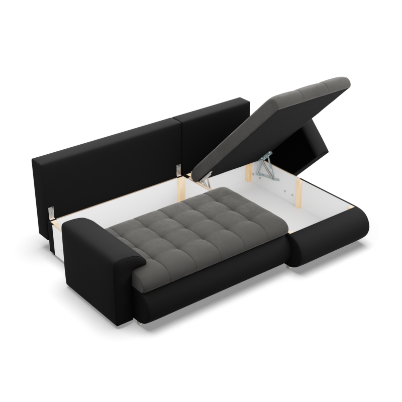 FORESTA LL Corner Sofa, Side - RIGHT, Color - DARK GRAY + BLACK FORESTA LL Corner Sofa, Side - RIGHT, Color - DARK GRAY + BLACK