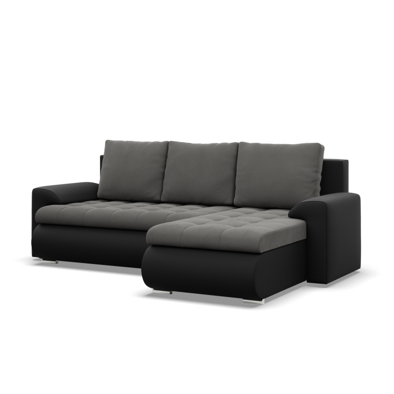 FORESTA LL Corner Sofa, Side - RIGHT, Color - DARK GRAY + BLACK FORESTA LL Corner Sofa, Side - RIGHT, Color - DARK GRAY + BLACK