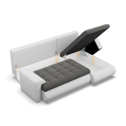 FORESTA LL Corner Sofa, Side - RIGHT, Color - DARK GRAY + WHITE FORESTA LL Corner Sofa, Side - RIGHT, Color - DARK GRAY + WHITE