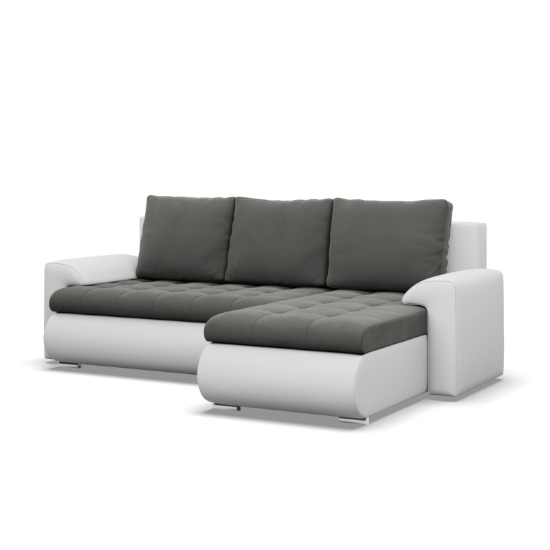 FORESTA LL Corner Sofa, Side - RIGHT, Color - DARK GRAY + WHITE FORESTA LL Corner Sofa, Side - RIGHT, Color - DARK GRAY + WHITE