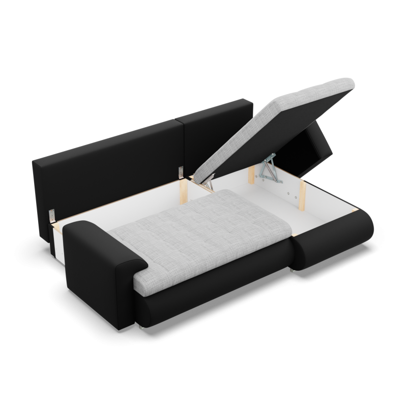 FORESTA LL Corner Sofa, Side - RIGHT, Color - GRAY + BLACK FORESTA LL Corner Sofa, Side - RIGHT, Color - GRAY + BLACK