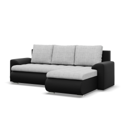 FORESTA LL Corner Sofa, Side - RIGHT, Color - GRAY + BLACK