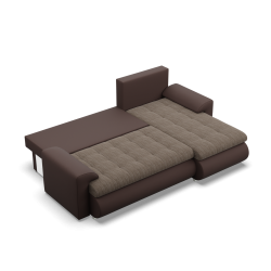 FORESTA LL Corner Sofa, Side - RIGHT, Color - BROWN + CAPPUCCINO FORESTA LL Corner Sofa, Side - RIGHT, Color - BROWN + CAPPUCCINO