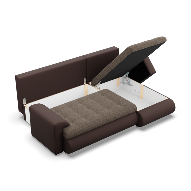 FORESTA LL Corner Sofa, Side - RIGHT, Color - BROWN + CAPPUCCINO FORESTA LL Corner Sofa, Side - RIGHT, Color - BROWN + CAPPUCCINO